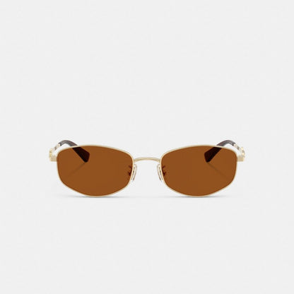 Coach Script Metal Narrow Rectangle Sunglasses