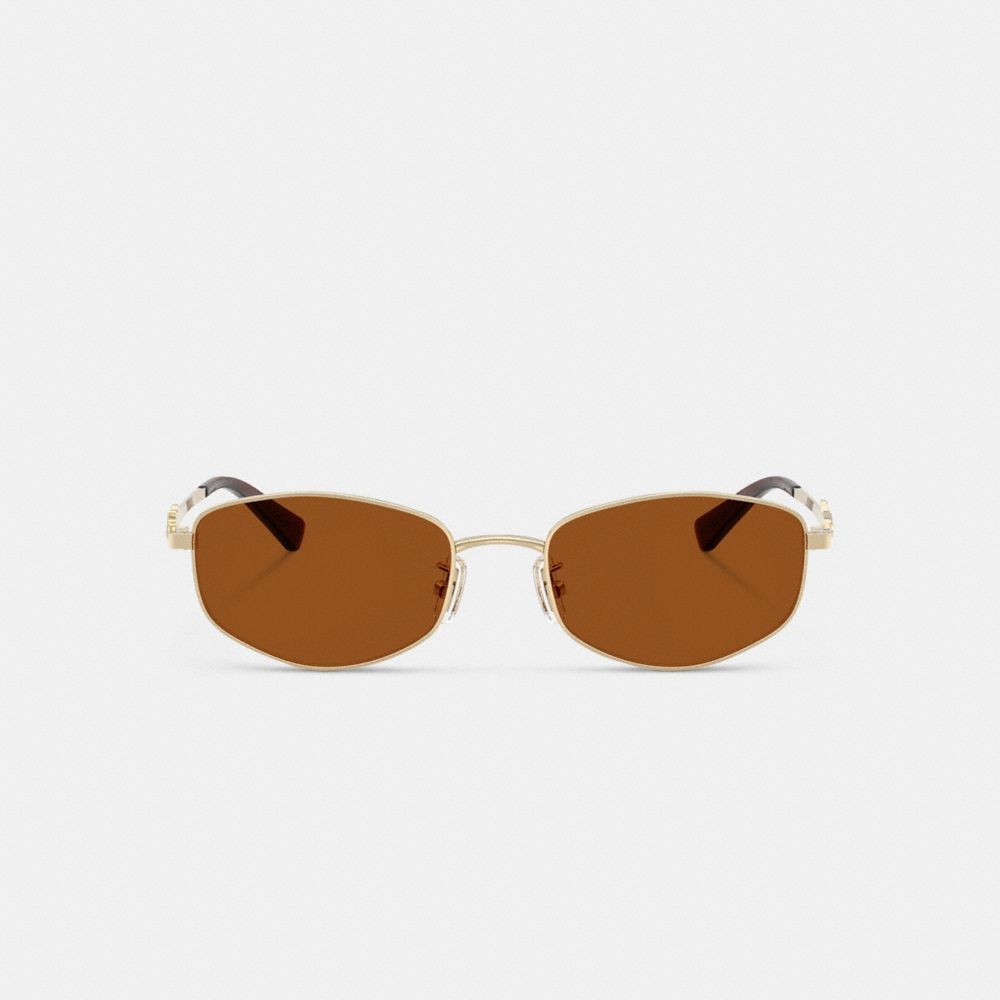 Coach Script Metal Narrow Rectangle Sunglasses