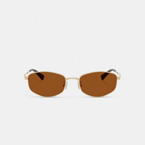 Coach Script Metal Narrow Rectangle Sunglasses