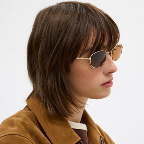 Coach Script Metal Narrow Rectangle Sunglasses