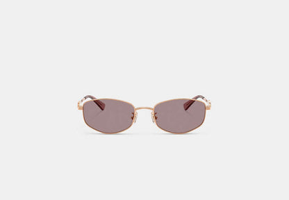 Coach Script Metal Narrow Rectangle Sunglasses
