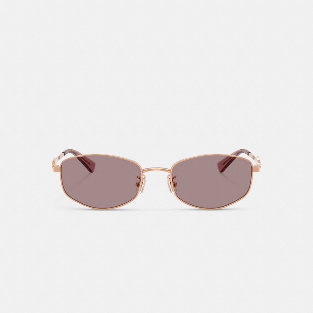 Coach Script Metal Narrow Rectangle Sunglasses