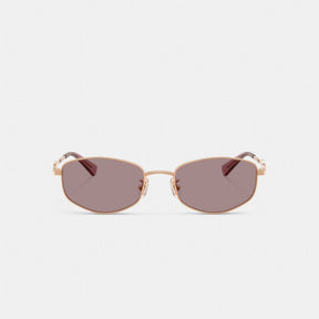 Coach Script Metal Narrow Rectangle Sunglasses
