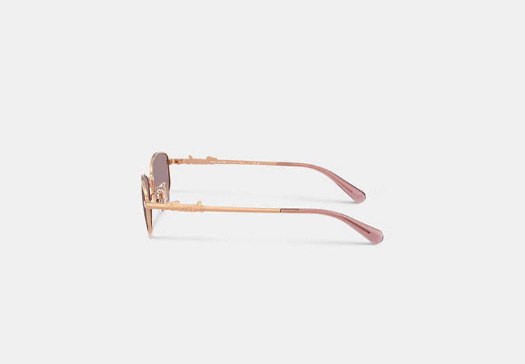Coach Script Metal Narrow Rectangle Sunglasses
