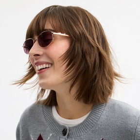 Coach Script Metal Narrow Rectangle Sunglasses