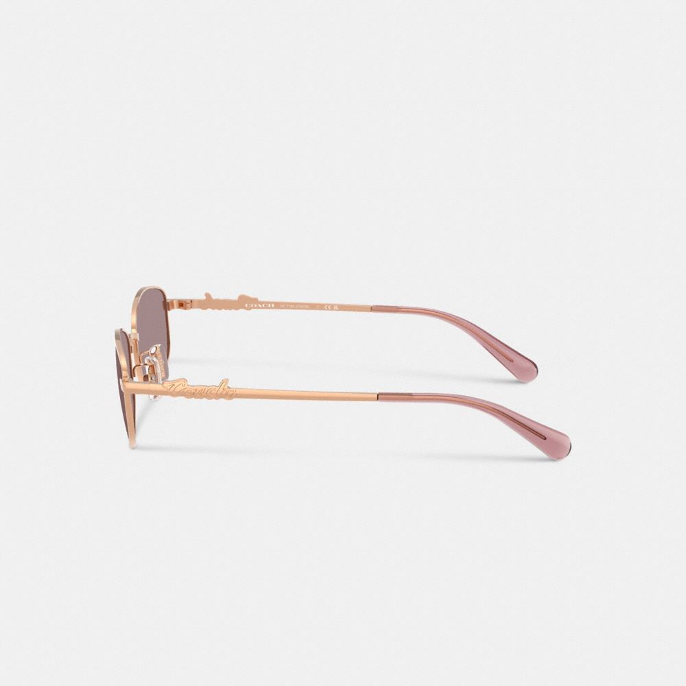 Coach Script Metal Narrow Rectangle Sunglasses
