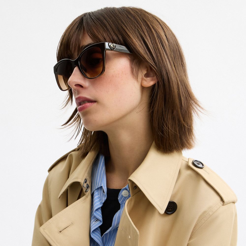 Signature Heart Oversized Square Sunglasses