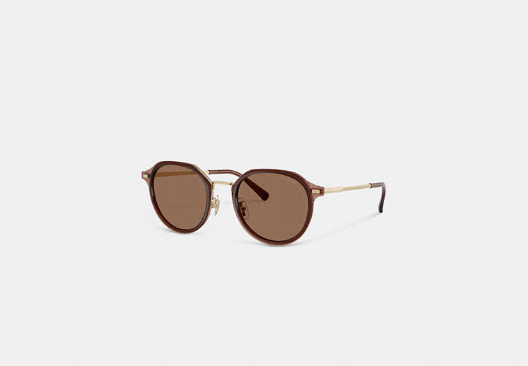 Textured Metal Round Sunglasses