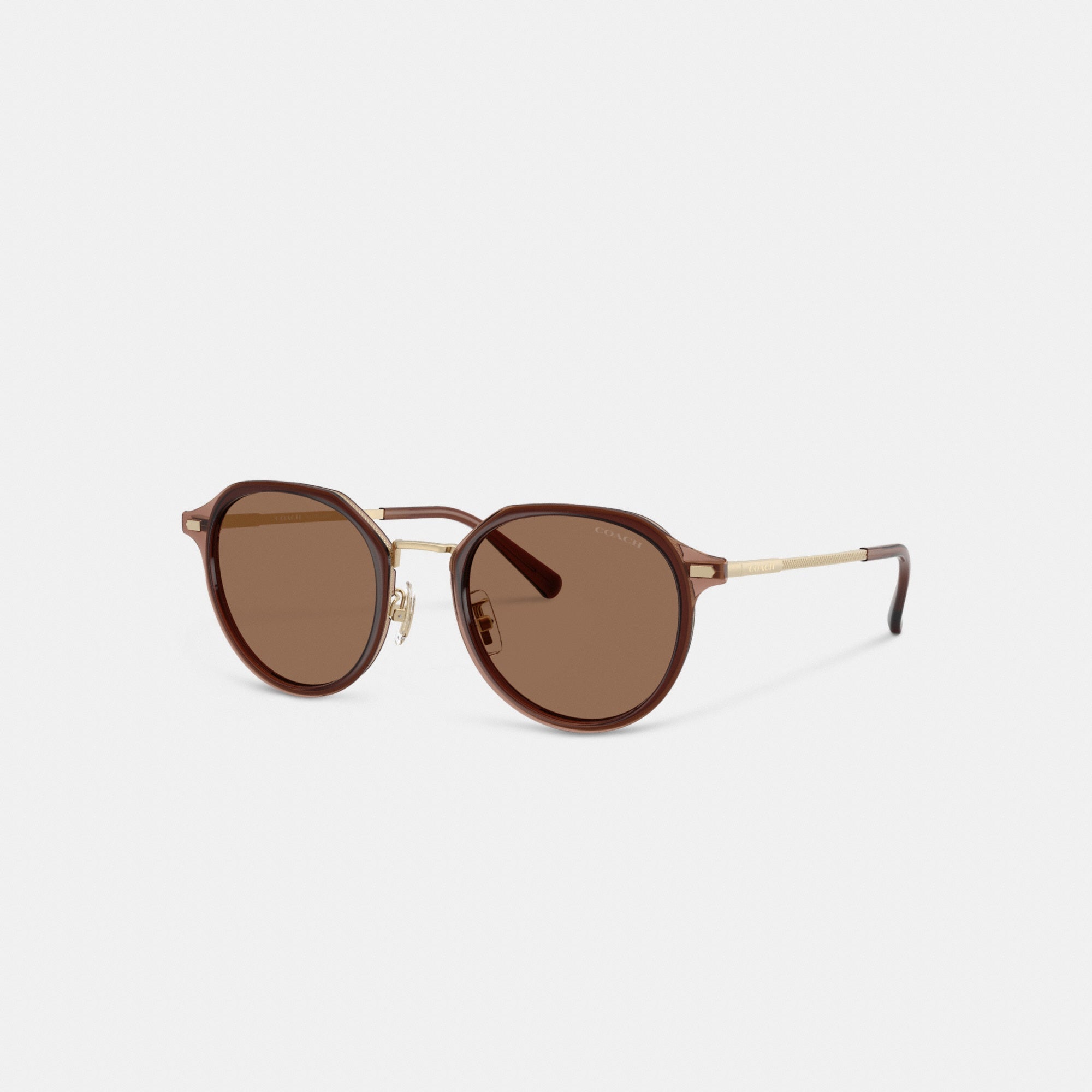 Textured Metal Round Sunglasses
