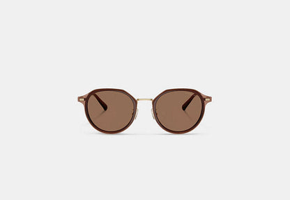 Textured Metal Round Sunglasses