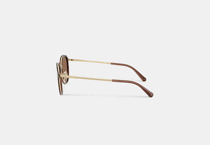 Textured Metal Round Sunglasses