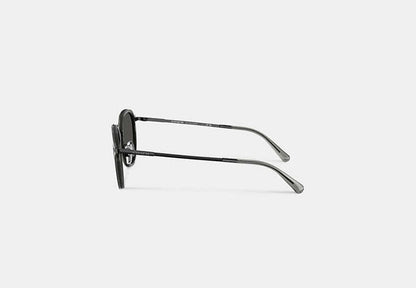 Textured Metal Round Sunglasses