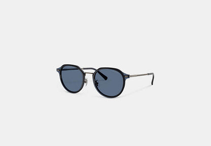 Textured Metal Round Sunglasses
