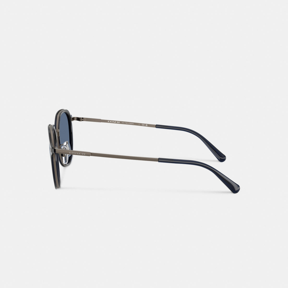 Textured Metal Round Sunglasses