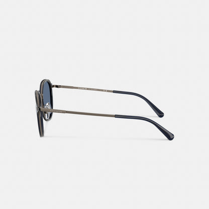 Textured Metal Round Sunglasses