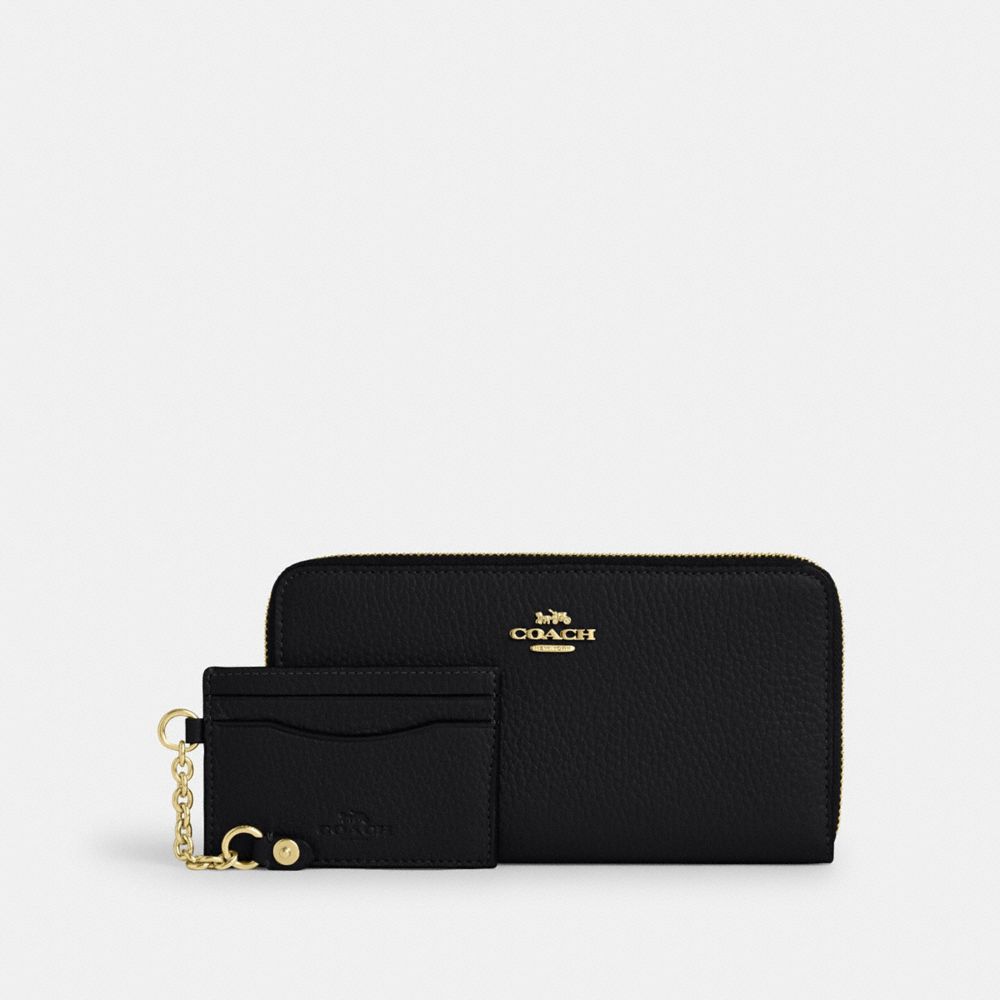 Long Zip Around Wallet With Detachable Card Case