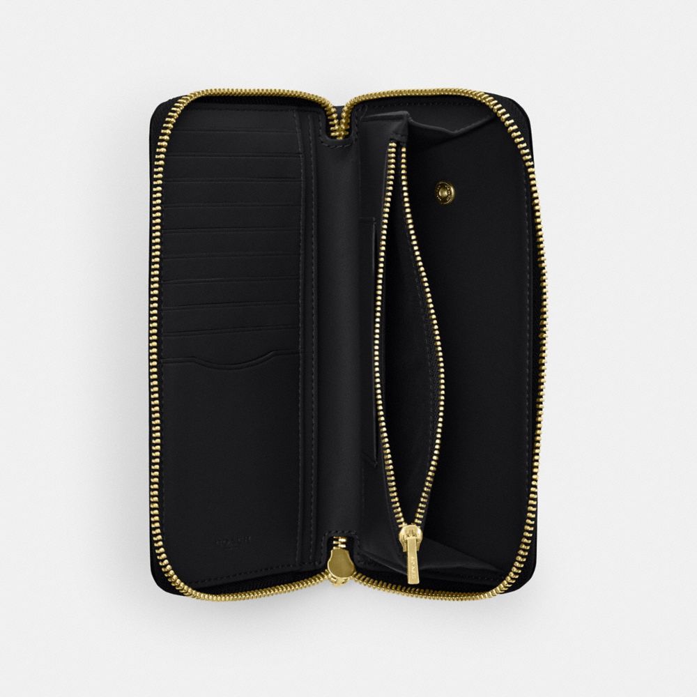 Long Zip Around Wallet With Detachable Card Case