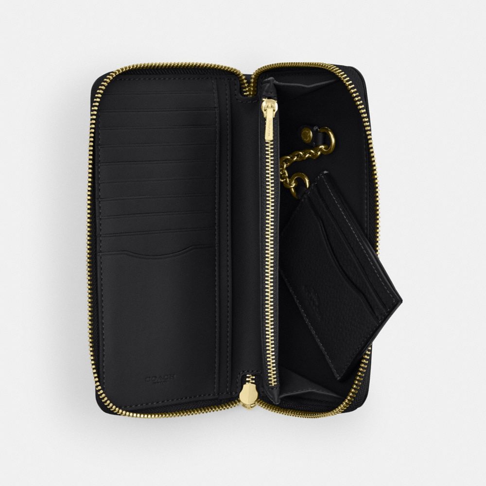 Long Zip Around Wallet With Detachable Card Case