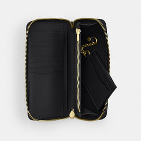 Long Zip Around Wallet With Detachable Card Case