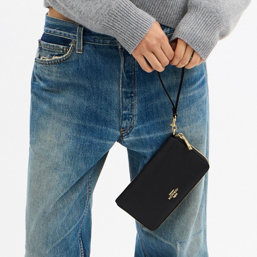 Long Zip Around Wallet With Detachable Card Case