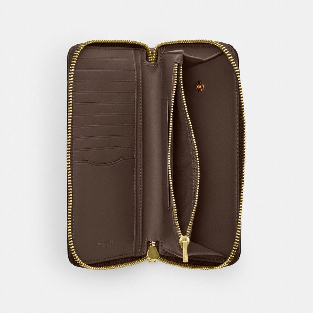 Long Zip Around Wallet With Detachable Card Case