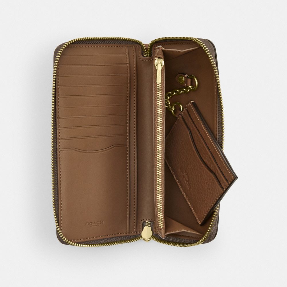 Long Zip Around Wallet With Detachable Card Case