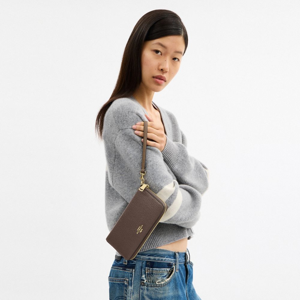 Long Zip Around Wallet With Detachable Card Case