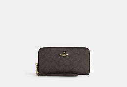 Long Zip Around Wallet With Detachable Card Case In Signature Canvas