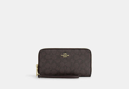 Long Zip Around Wallet With Detachable Card Case In Signature Canvas