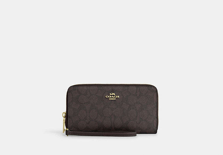 Long Zip Around Wallet With Detachable Card Case In Signature Canvas