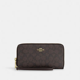 Long Zip Around Wallet With Detachable Card Case In Signature Canvas