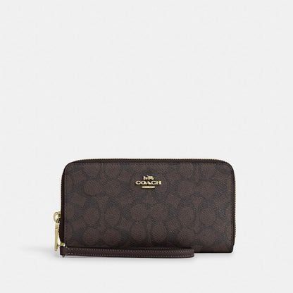 Long Zip Around Wallet With Detachable Card Case In Signature Canvas