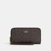 Long Zip Around Wallet With Detachable Card Case In Signature Canvas