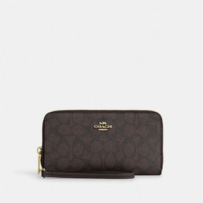 Long Zip Around Wallet With Detachable Card Case In Signature Canvas