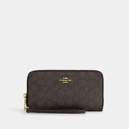 Long Zip Around Wallet With Detachable Card Case In Signature Canvas