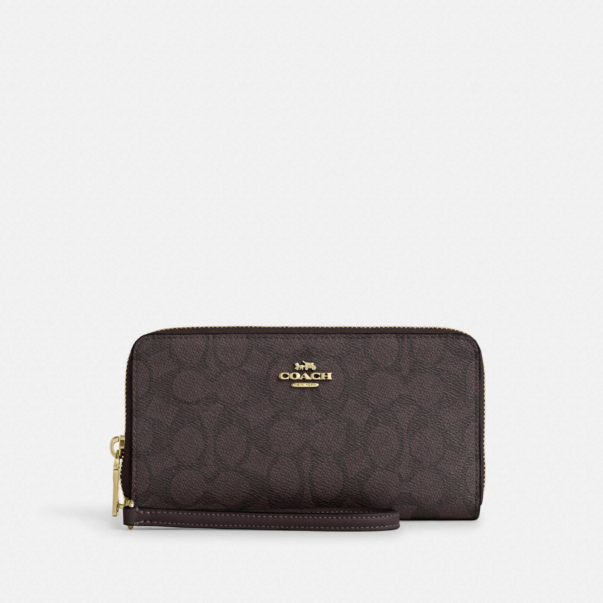 Long Zip Around Wallet With Detachable Card Case In Signature Canvas