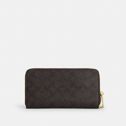 Long Zip Around Wallet With Detachable Card Case In Signature Canvas
