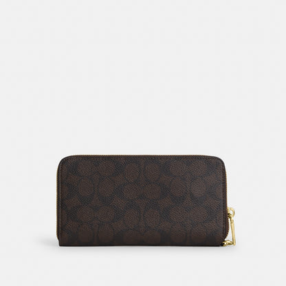 Long Zip Around Wallet With Detachable Card Case In Signature Canvas