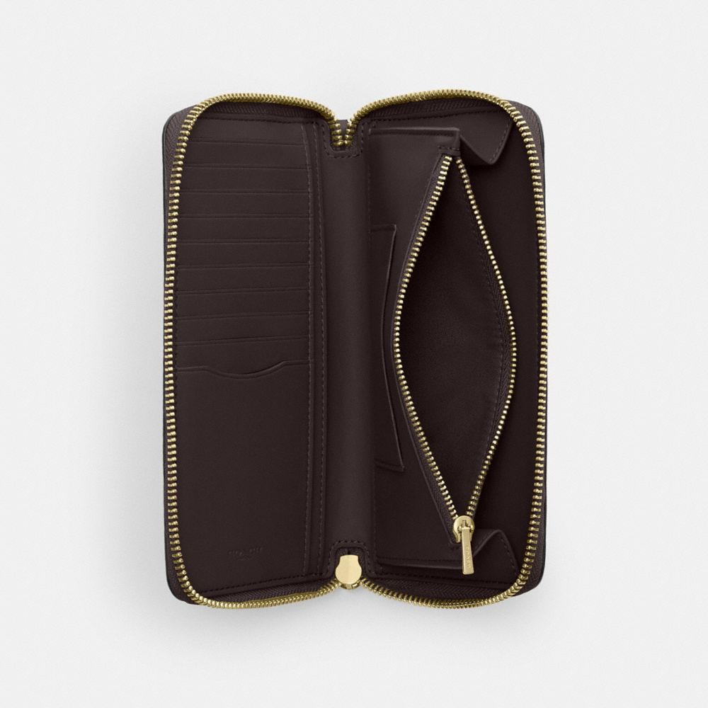 Long Zip Around Wallet With Detachable Card Case In Signature Canvas