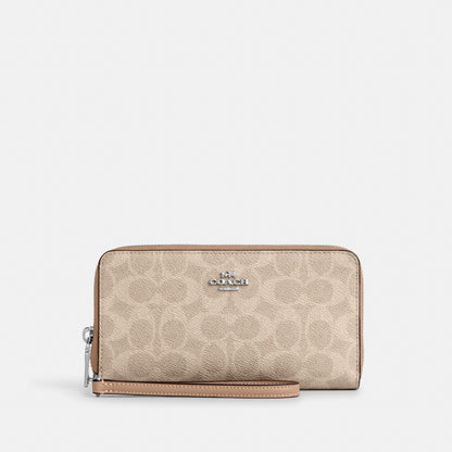 Long Zip Around Wallet With Detachable Card Case In Signature Canvas