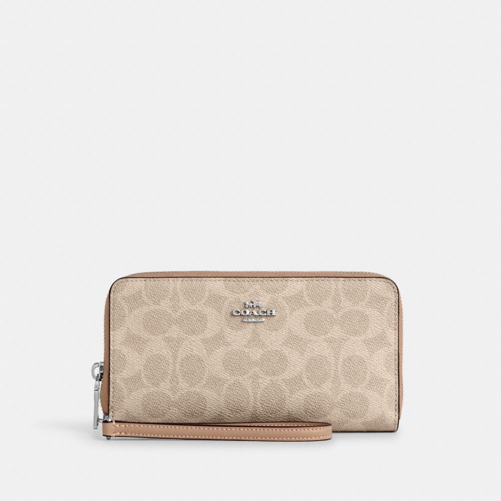Long Zip Around Wallet With Detachable Card Case In Signature Canvas