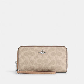 Long Zip Around Wallet With Detachable Card Case In Signature Canvas