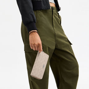 Long Zip Around Wallet With Detachable Card Case In Signature Canvas