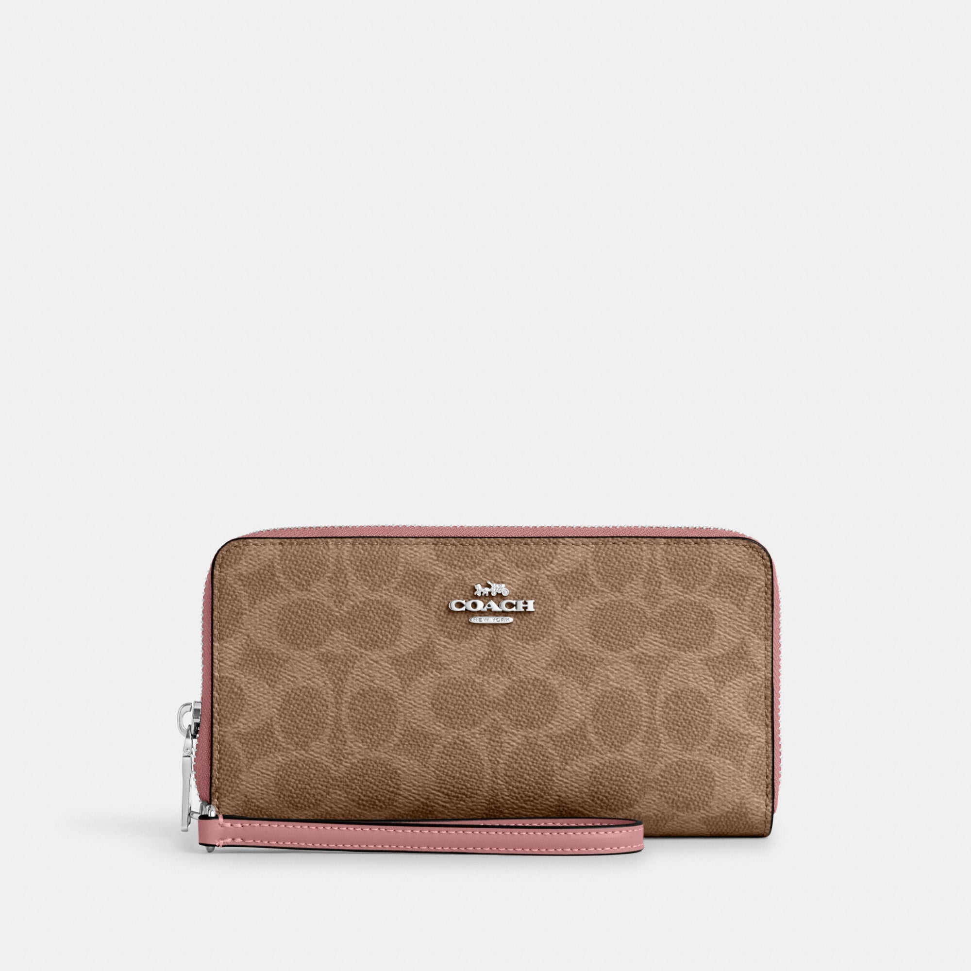 Long Zip Around Wallet With Detachable Card Case In Signature Canvas