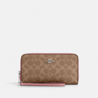 Long Zip Around Wallet With Detachable Card Case In Signature Canvas