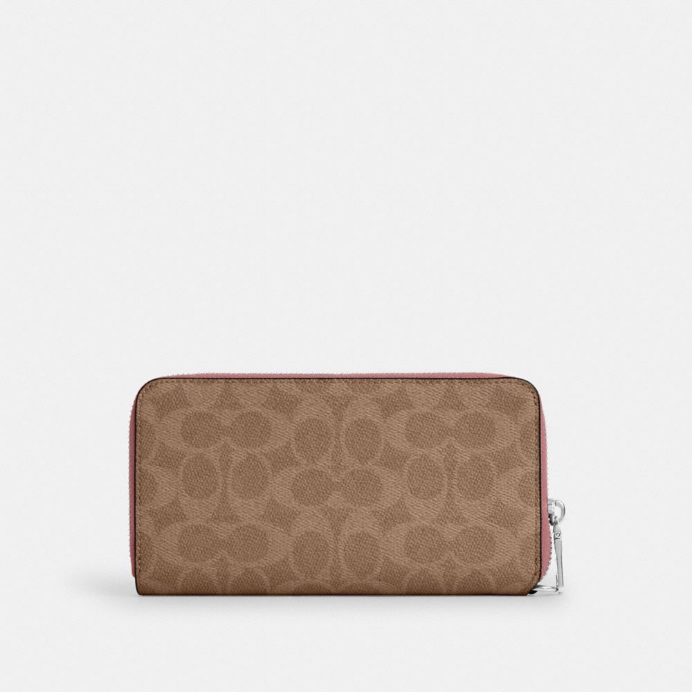 Long Zip Around Wallet With Detachable Card Case In Signature Canvas