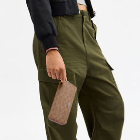 Long Zip Around Wallet With Detachable Card Case In Signature Canvas