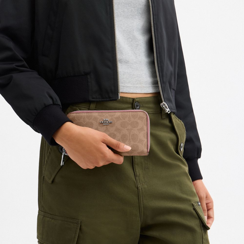 Long Zip Around Wallet With Detachable Card Case In Signature Canvas