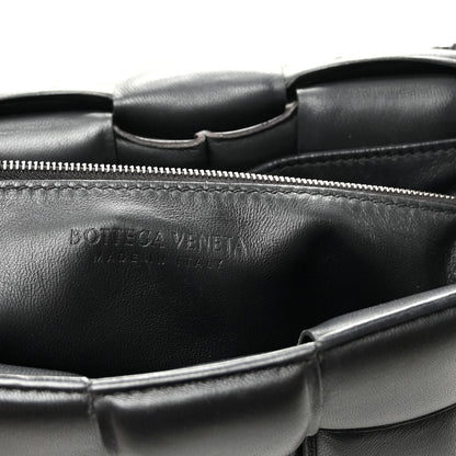 Lambskin Maxi Intreccio Padded Chain Cassette Crossbody Bag Black
