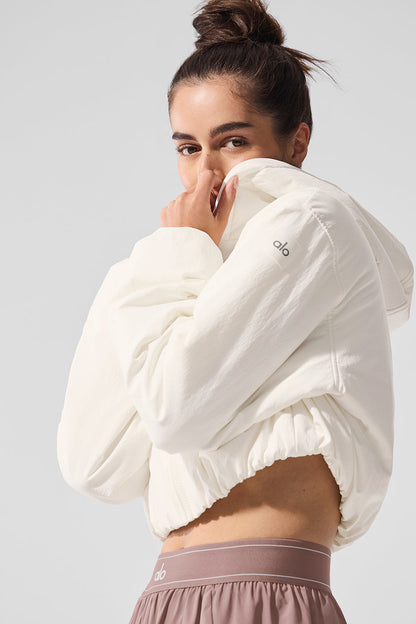 Cropped Mountain Peak Full-Zip Hoodie